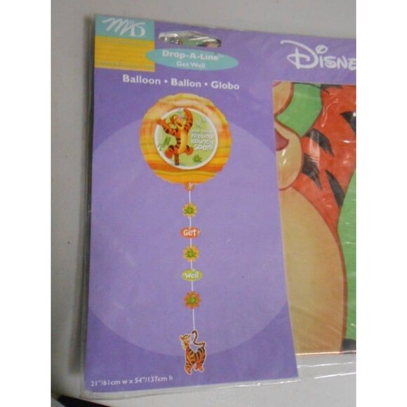 Disney Winnie The Pooh Tiger 'feel better' drop-a-line jumbo balloon - Picture 2 of 6